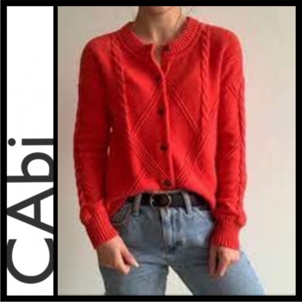 CAbi Women's Vibrant Red Cardigan